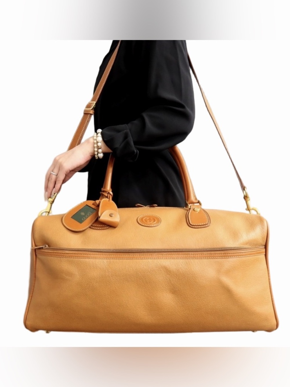 Gucci Leather Duffle Bag/ Travel Bag - Picture 2 of 10